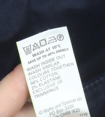 Marks and Spencer Women’s Blue Chino Trousers Size 8 Regular Fit