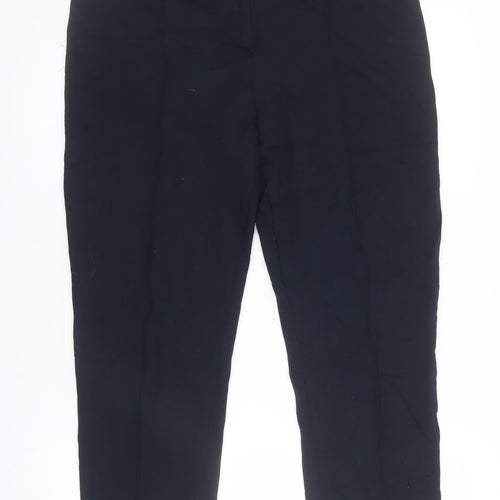 Marks and Spencer Women's Navy Blue Size 14 Stretch Straight Trousers
