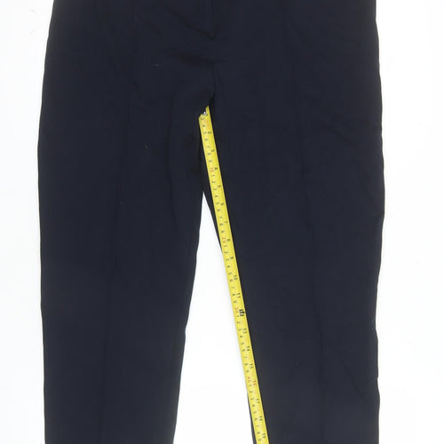 Marks and Spencer Women's Navy Blue Size 14 Stretch Straight Trousers