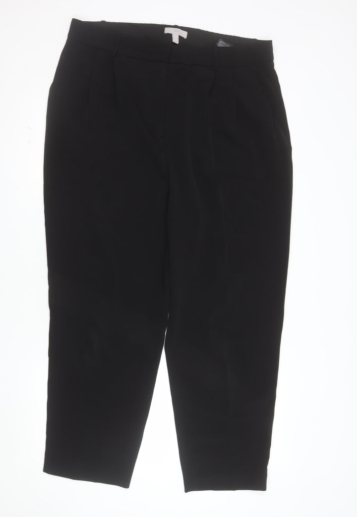 H&M Womens Black Regular Fit Straight Leg Trousers Size 20