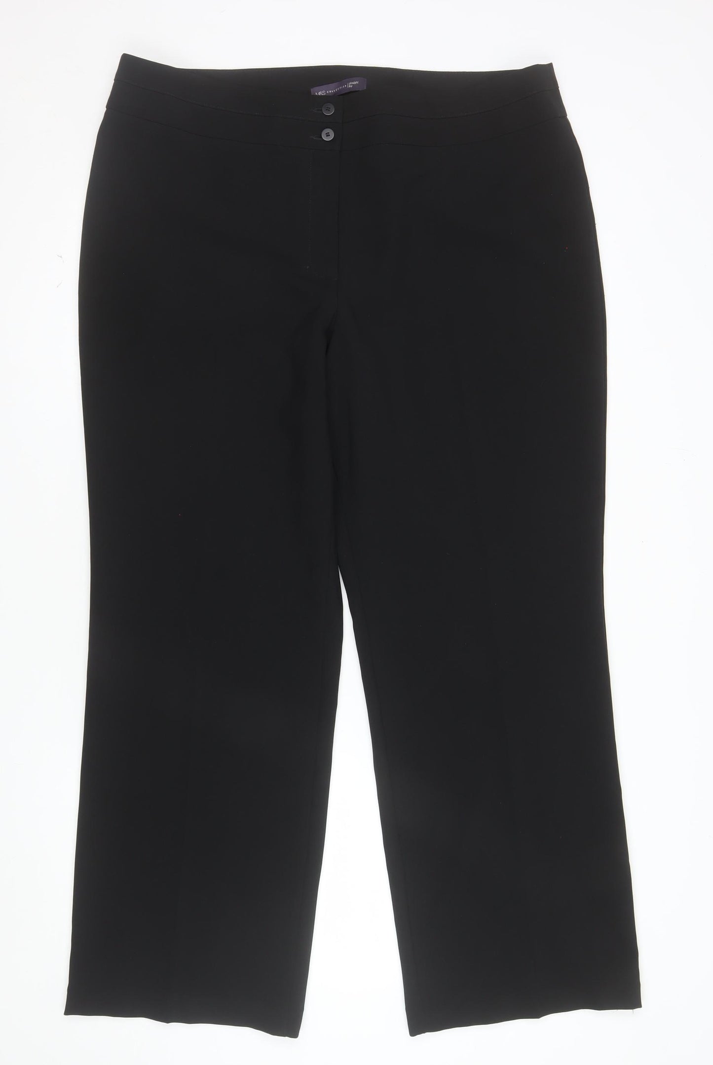 Marks and Spencer Women's Black Size 18 Straight Leg Trousers