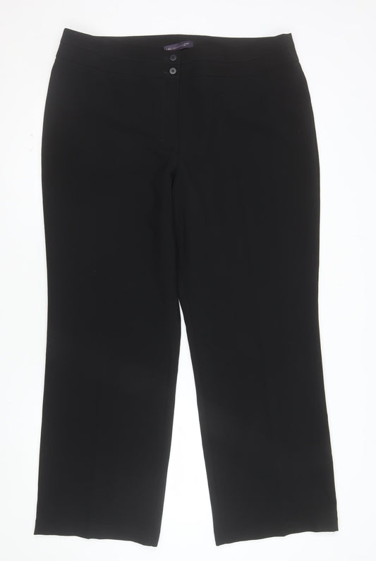 Marks and Spencer Women's Black Size 18 Straight Leg Trousers