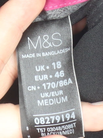Marks and Spencer Women's Black Size 18 Straight Leg Trousers