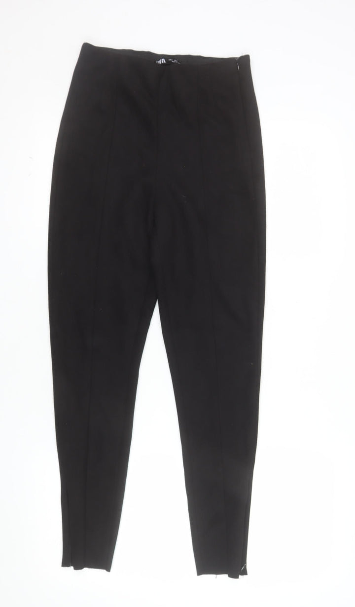 Zara Women Black Slim Fit Stretch Leggings Size S