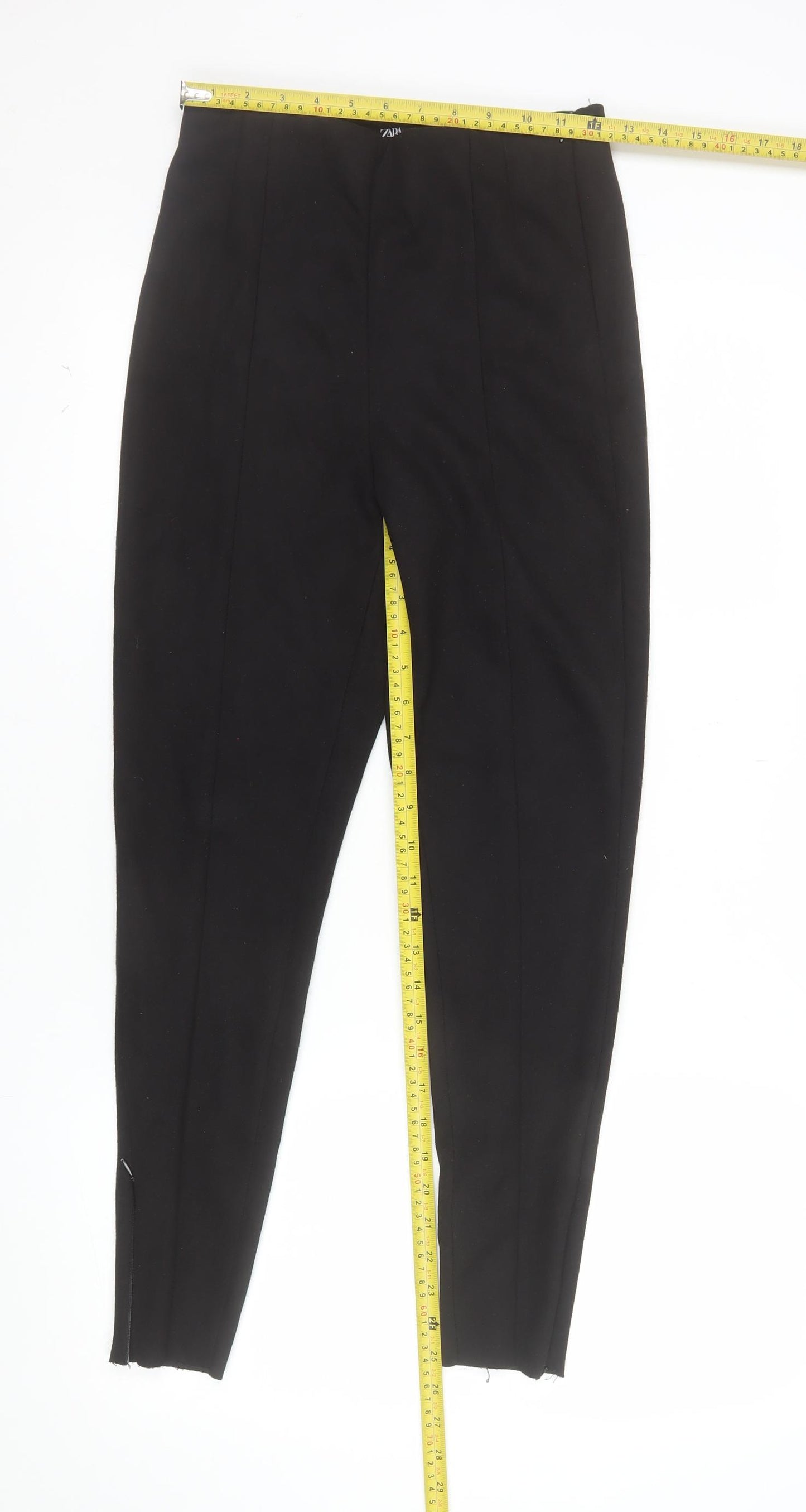 Zara Women Black Slim Fit Stretch Leggings Size S