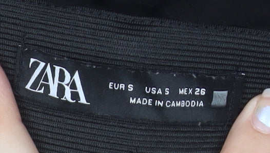 Zara Women Black Slim Fit Stretch Leggings Size S