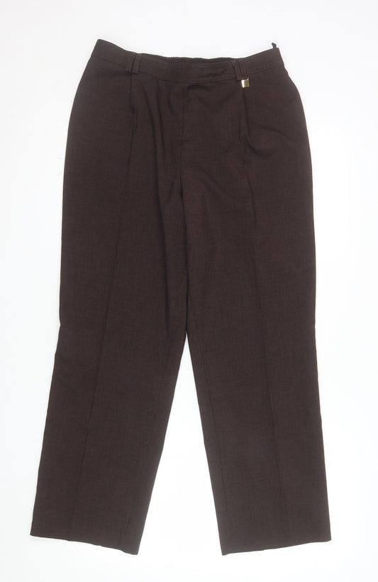 Marks and Spencer Women’s Brown Size 14 Short Straight Leg Trousers