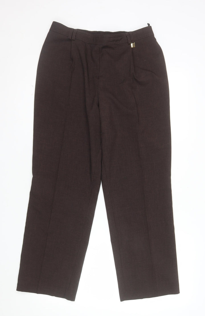 Marks and Spencer Women’s Brown Size 14 Short Straight Leg Trousers