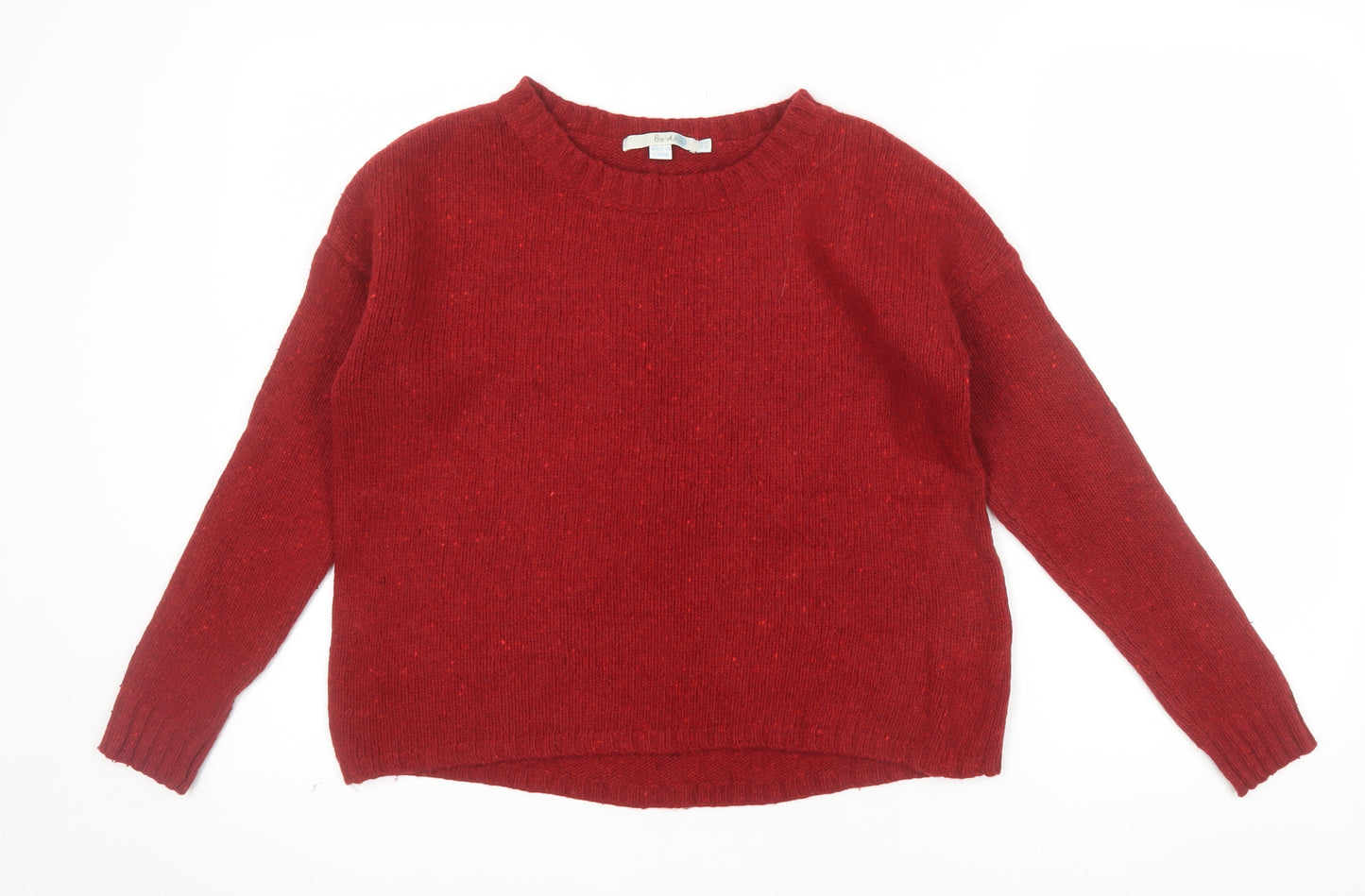 Boden Women's Red Wool Alpaca Blend Jumper Size 8 Crew Neck Long Sleeve