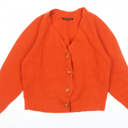 Martina Ferri Women's Orange Wool Cashmere Cardigan M