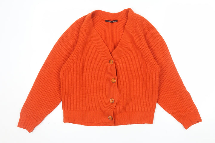 Martina Ferri Women's Orange Wool Cashmere Cardigan M