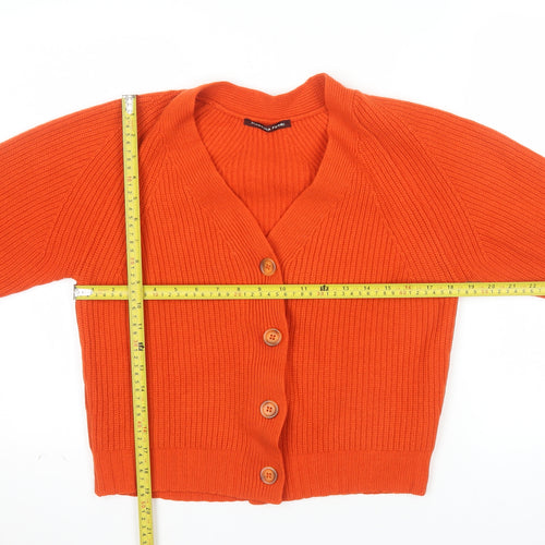 Martina Ferri Women's Orange Wool Cashmere Cardigan M