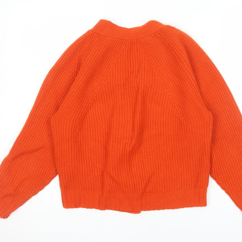 Martina Ferri Women's Orange Wool Cashmere Cardigan M