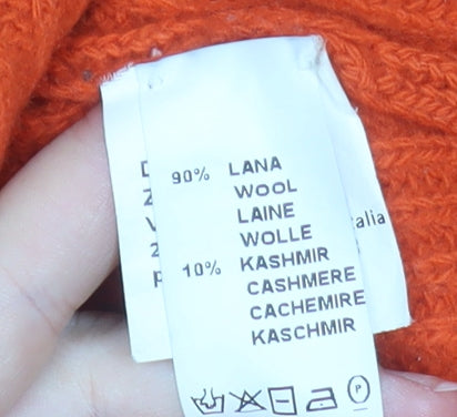 Martina Ferri Women's Orange Wool Cashmere Cardigan M