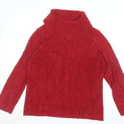 Marks and Spencer Women's Red Roll Neck Knit Jumper Size 16