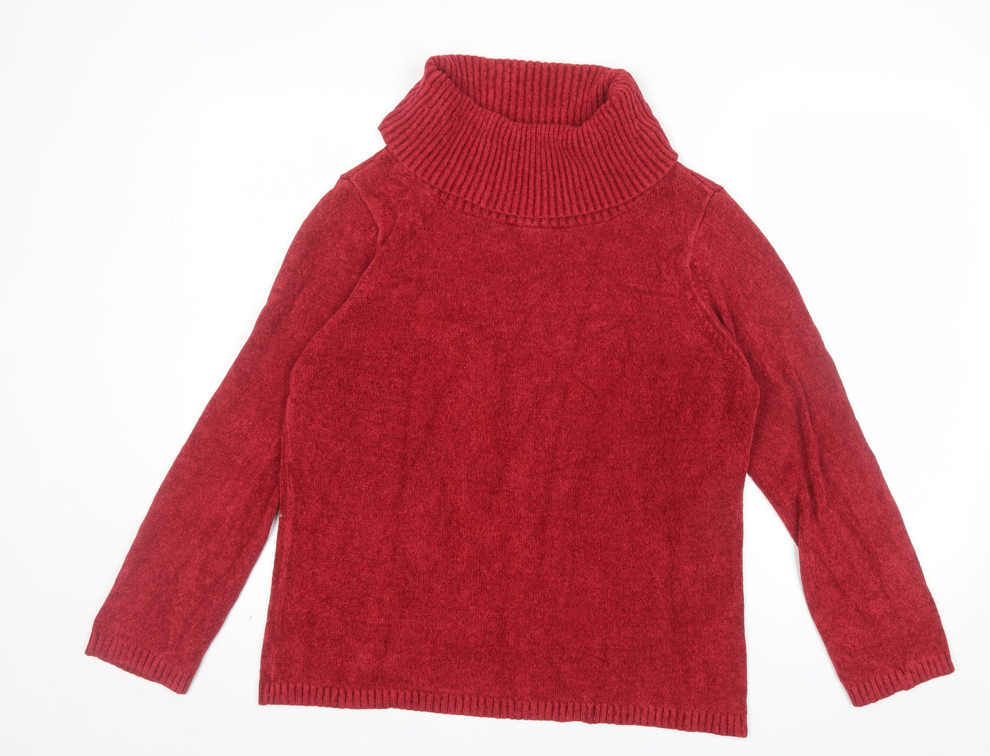 Marks and Spencer Women's Red Roll Neck Knit Jumper Size 16