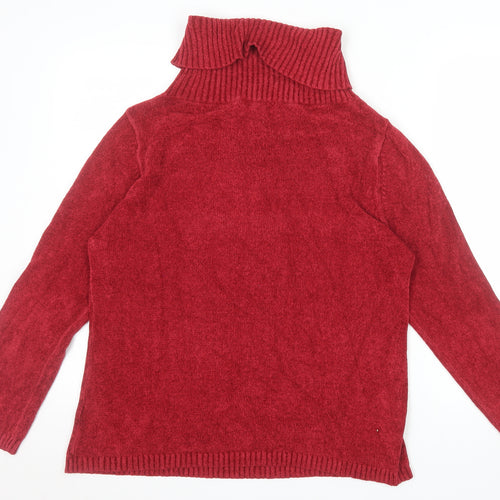 Marks and Spencer Women's Red Roll Neck Knit Jumper Size 16