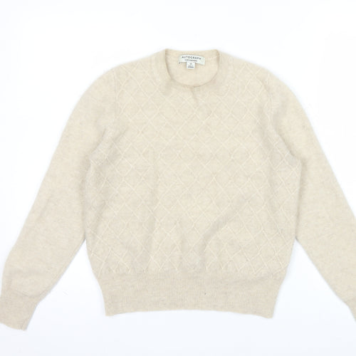 Marks and Spencer Women Beige Pure Cashmere Crew Neck Jumper Size 10