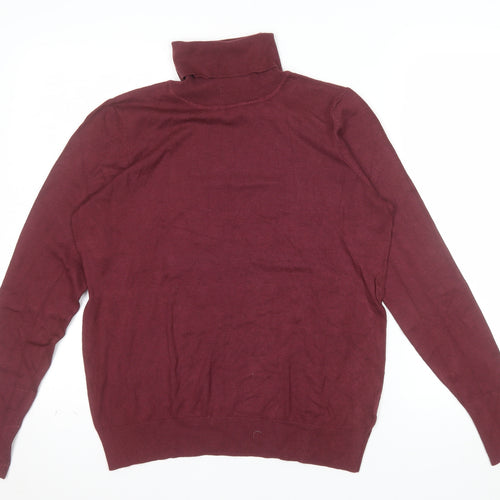Debenhams Women's Red Roll Neck Long Sleeve Knit Jumper Size 14