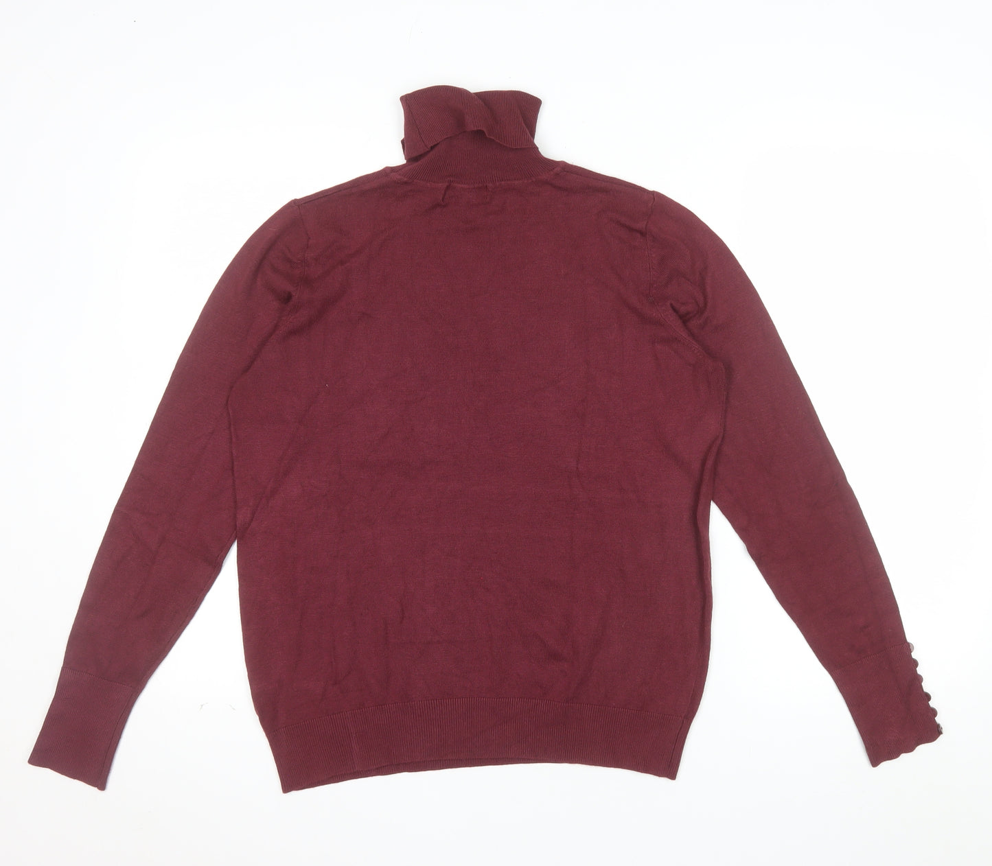 Debenhams Women's Red Roll Neck Long Sleeve Knit Jumper Size 14