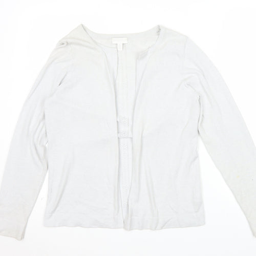 The White Company Women’s White Cotton Wool Cardigan Size 12