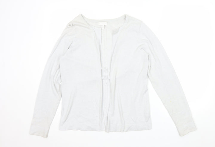 The White Company Women’s White Cotton Wool Cardigan Size 12