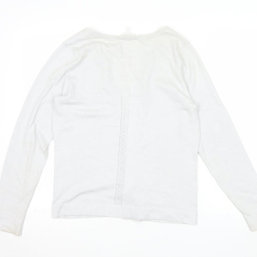 The White Company Women’s White Cotton Wool Cardigan Size 12
