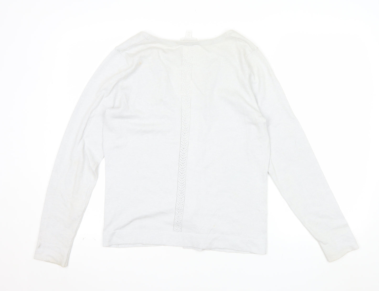 The White Company Women’s White Cotton Wool Cardigan Size 12