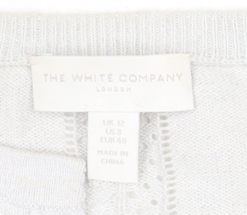 The White Company Women’s White Cotton Wool Cardigan Size 12