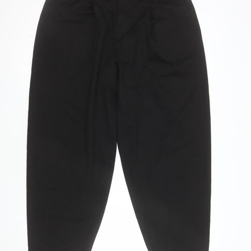 ASOS DESIGN Women's Black Pleated Trousers Size 14 Regular Fit