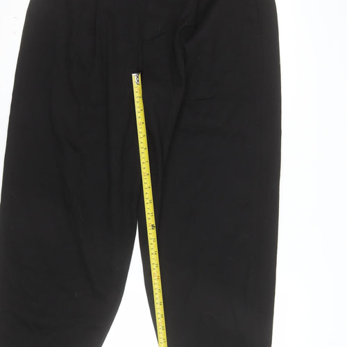 ASOS DESIGN Women's Black Pleated Trousers Size 14 Regular Fit