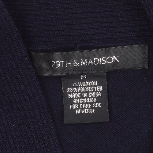 89th & Madison Women's Black Knit Open Cardigan M