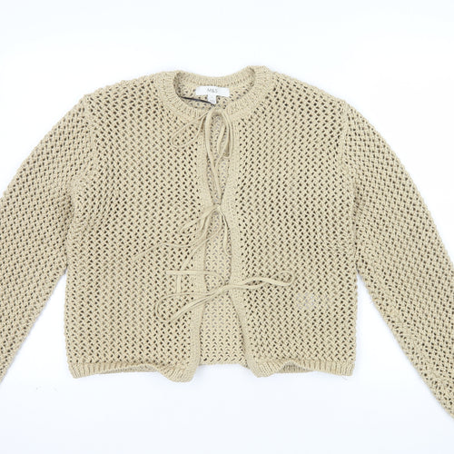 Marks and Spencer Women Beige Open Knit Cardigan Size S