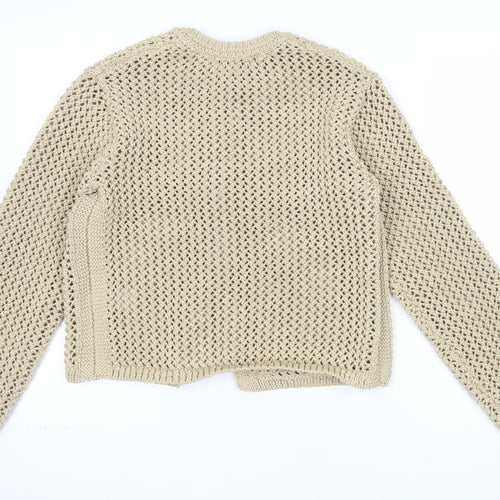Marks and Spencer Women Beige Open Knit Cardigan Size S