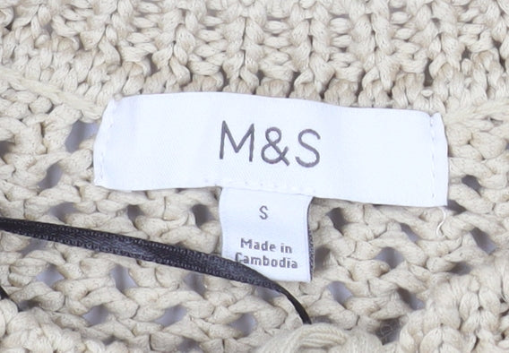 Marks and Spencer Women Beige Open Knit Cardigan Size S
