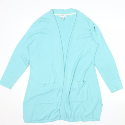 Isaac Mizrahi Live Essentials Women Blue XL Open Front Cardigan Jumper