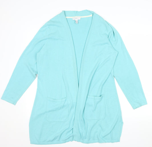 Isaac Mizrahi Live Essentials Women Blue XL Open Front Cardigan Jumper