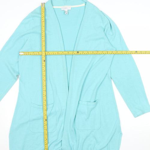 Isaac Mizrahi Live Essentials Women Blue XL Open Front Cardigan Jumper