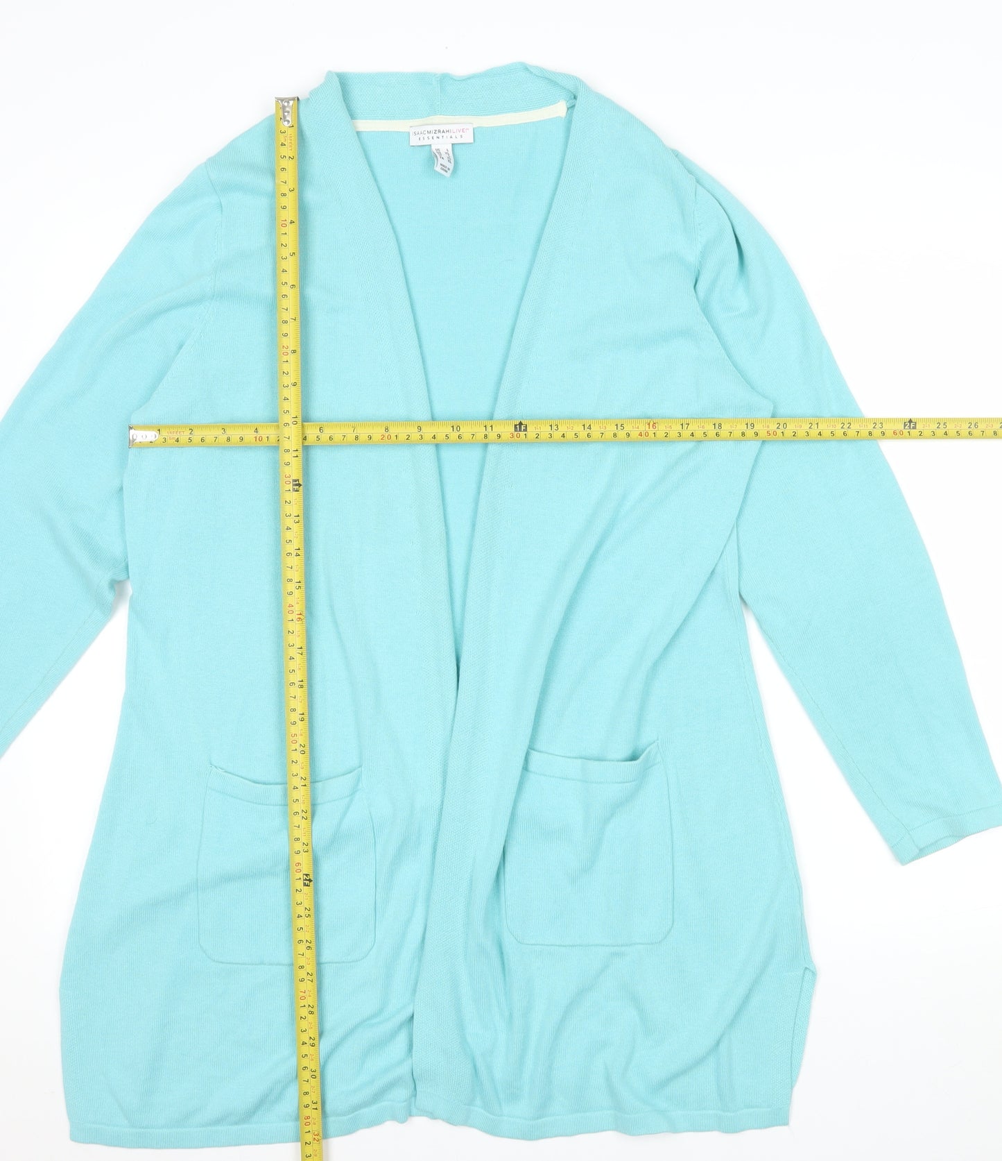 Isaac Mizrahi Live Essentials Women Blue XL Open Front Cardigan Jumper