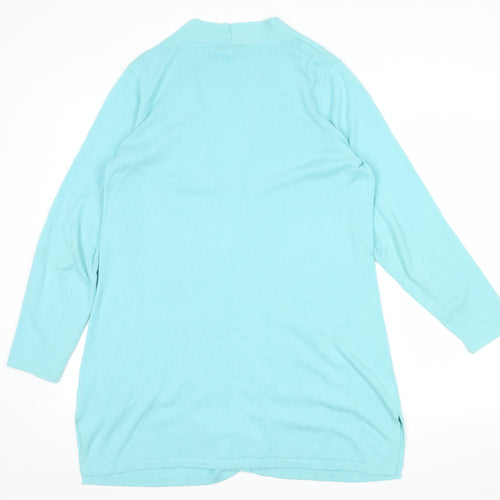Isaac Mizrahi Live Essentials Women Blue XL Open Front Cardigan Jumper