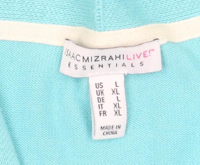 Isaac Mizrahi Live Essentials Women Blue XL Open Front Cardigan Jumper