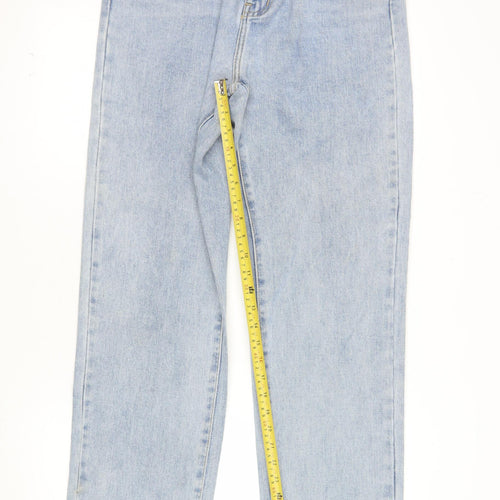MOMOKROM Women's Blue High Rise Straight Jeans Size 12
