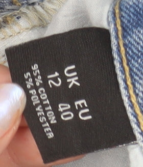 MOMOKROM Women's Blue High Rise Straight Jeans Size 12