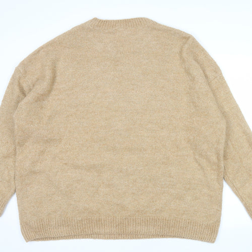 George Women’s Harry Potter Beige Fair Isle Sequin Hogwarts XL Jumper