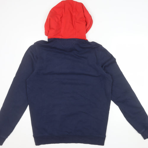Tommy Jeans Men’s Blue Red Hoodie L Logo Pullover Sweatshirt