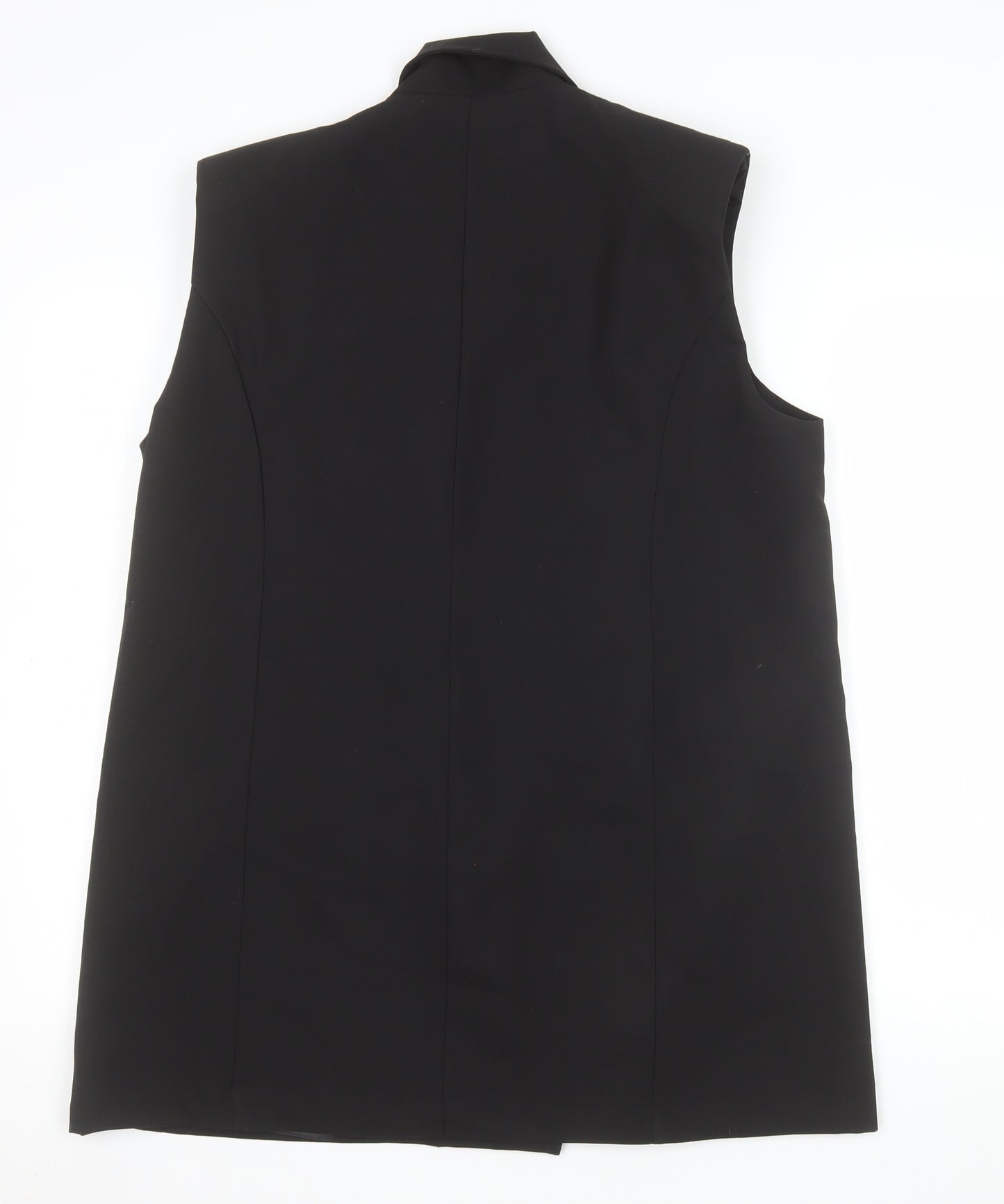 Boohoo Women's Black Size 12 Double Breasted Sleeveless Tuxedo Waistcoat