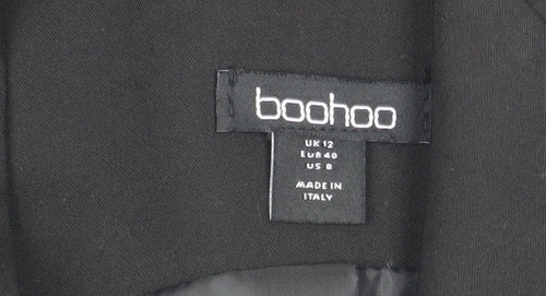 Boohoo Women's Black Size 12 Double Breasted Sleeveless Tuxedo Waistcoat