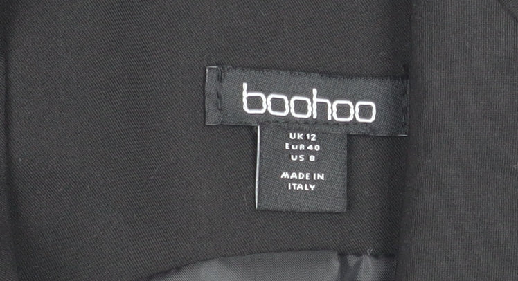 Boohoo Women's Black Size 12 Double Breasted Sleeveless Tuxedo Waistcoat