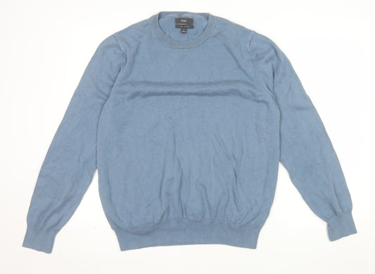 Marks and Spencer Men's Blue XL Cotton Crew Neck Jumper