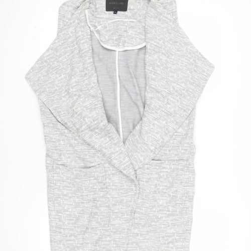 River Island Women Grey Sleeveless Waistcoat Size 10 Knit Open Front